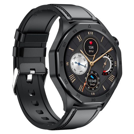 ET480 1.43" SOS Call ECG Health Smart Watch, Leather Strap (APP: Hband)