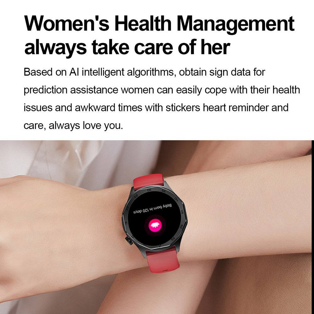 ET480 1.43" Fitness Tracker with ECG Smart Watch, Silicone Strap (APP: Hband)
