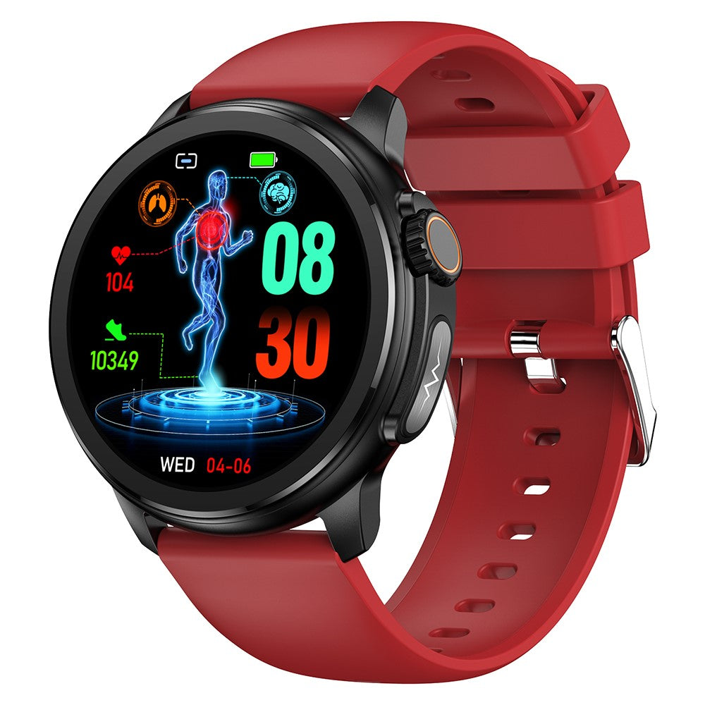 ET481 1.43-inch Fitness Tracker SOS Call ECG Smart Watch, Silicone Strap