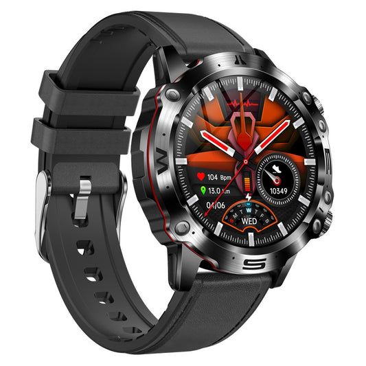 ET482 Sports Smart Watch 1.43" AMOLED Fitness Watch with Bluetooth-compatible Call, ECG, Leather Strap