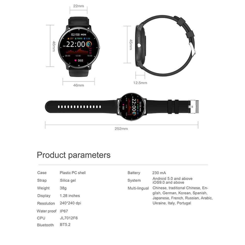 ZL02CPRO 1.28 Inch Heart Rate Monitor Multiple Sports Mode Smart Watch