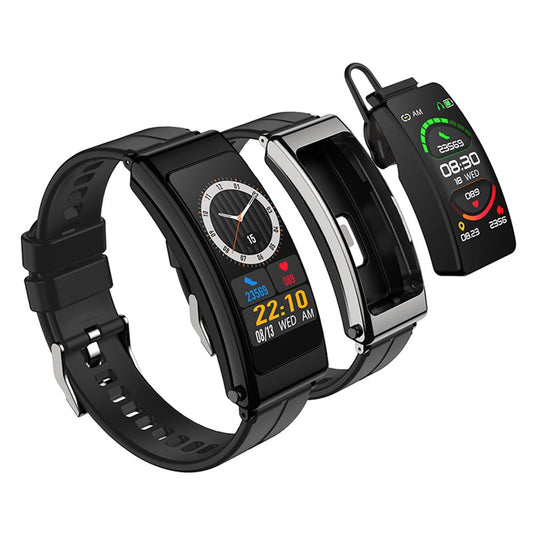 K13 2-in-1 Smart Watch Bluetooth-compatible Earphone Health Monitor Sports Bracelet, Silicone Strap