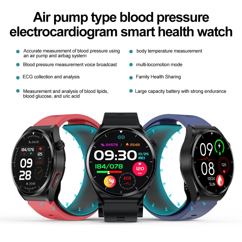 S22 Smart Watch Air Pump Type Blood Glucose Monitor Activity Fitness Tracker