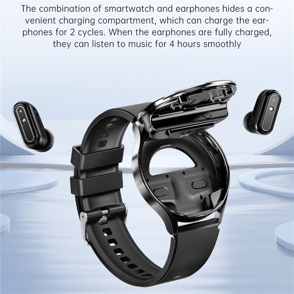 X10 2-in-1 1.39-inch Smart Watch with Earbuds, Flip Cover Version