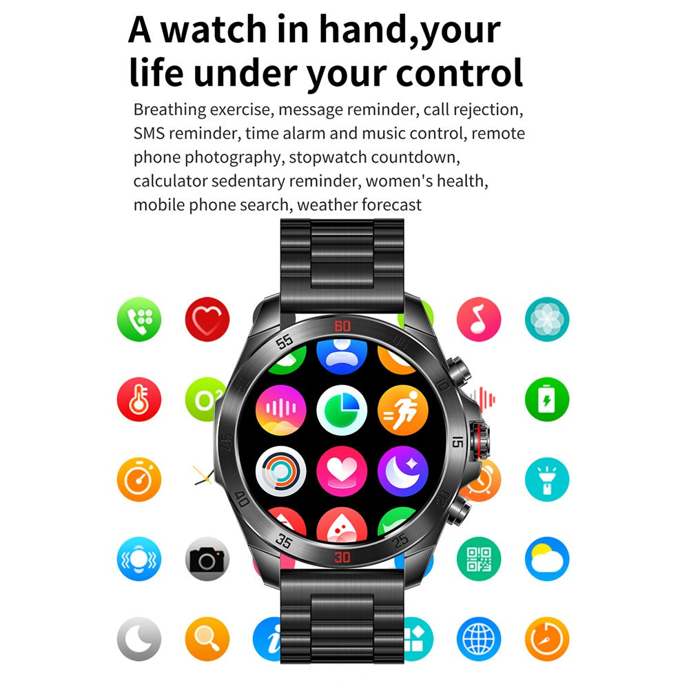 NX1 Pro Luxury Metal Business Smart Watch Health Monitoring Bluetooth-Compatible Calling Waterproof Sports Watch
