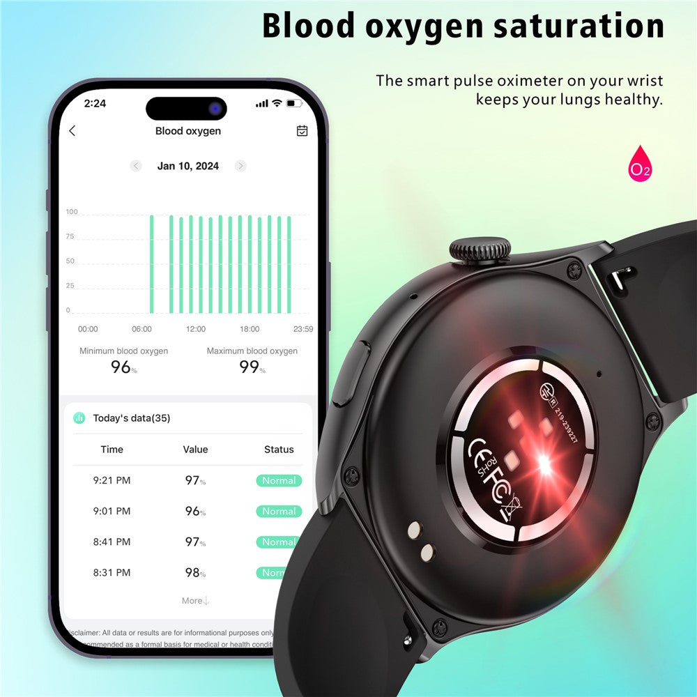 QX10 1.43" AMOLED Display Bluetooth-compatible Calling Health Monitoring Smart Watch