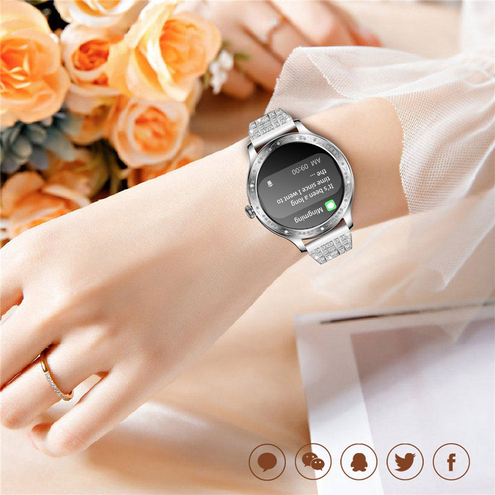AK60 Steel Strap + Silicone Strap Women Smart Watch Health Monitoring Bluetooth-compatible Calling Smart Bracelet