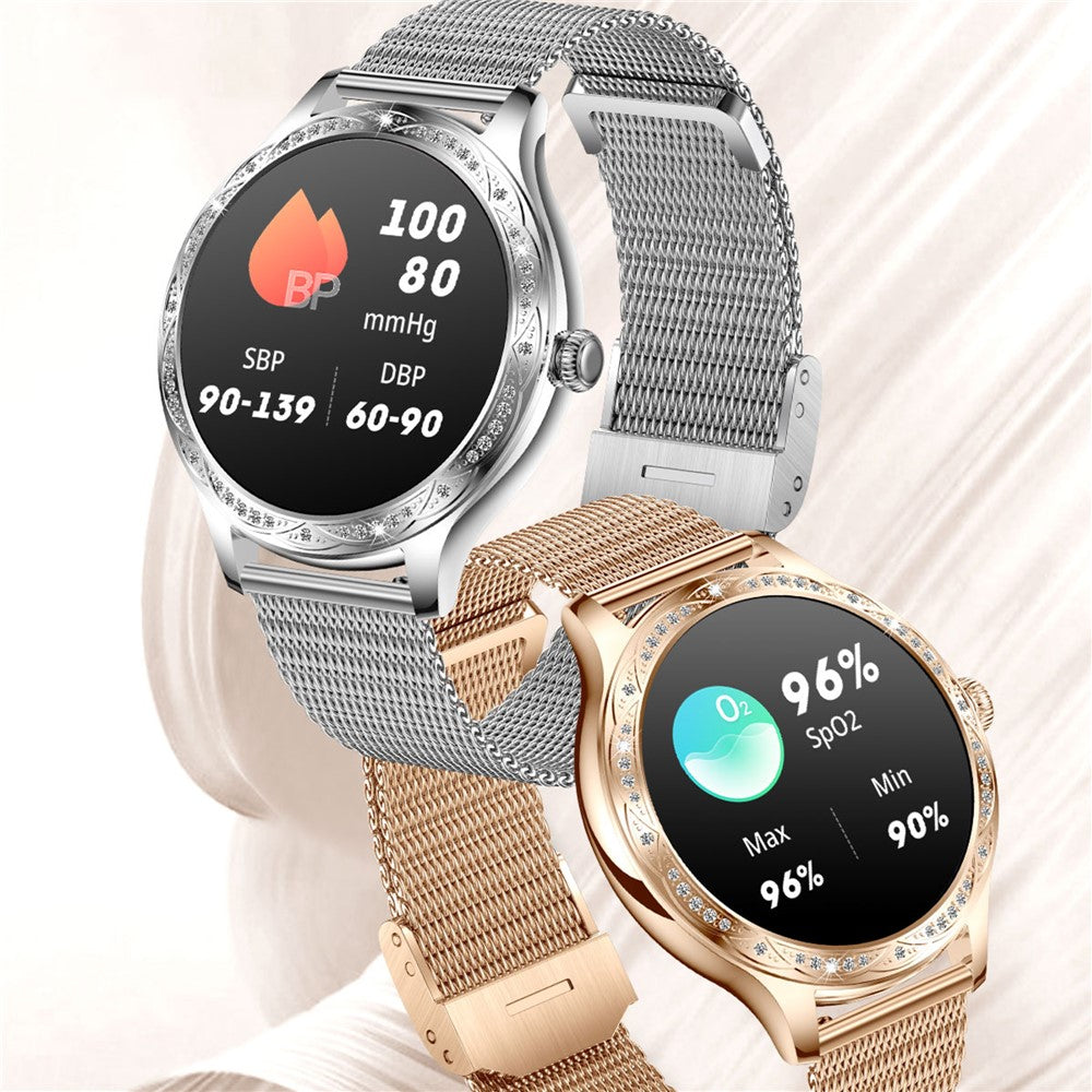 AK60 Steel Strap + Silicone Strap Women Smart Watch Health Monitoring Bluetooth-compatible Calling Smart Bracelet