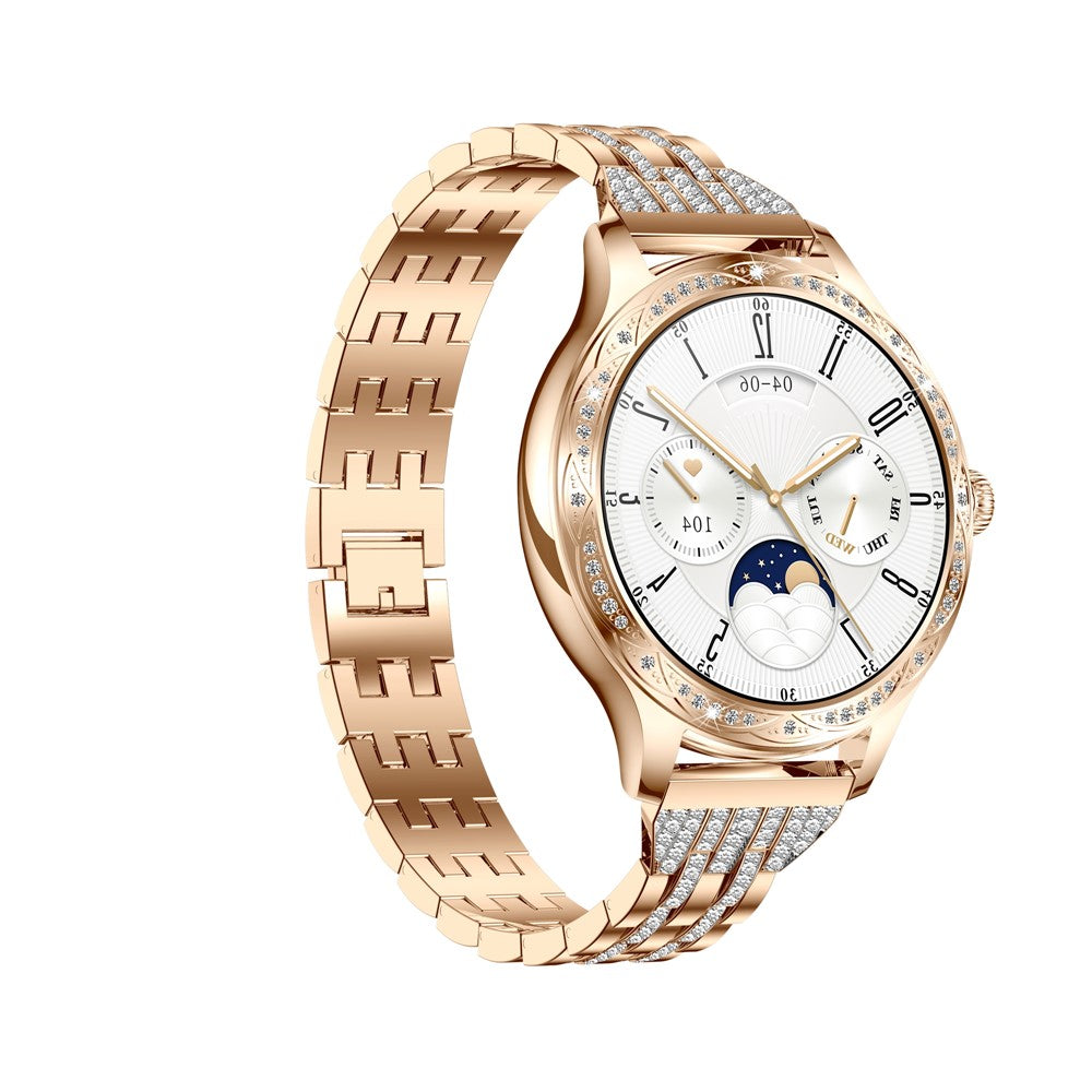 AK60 Steel Strap + Silicone Strap Women Smart Watch Health Monitoring Bluetooth-compatible Calling Smart Bracelet