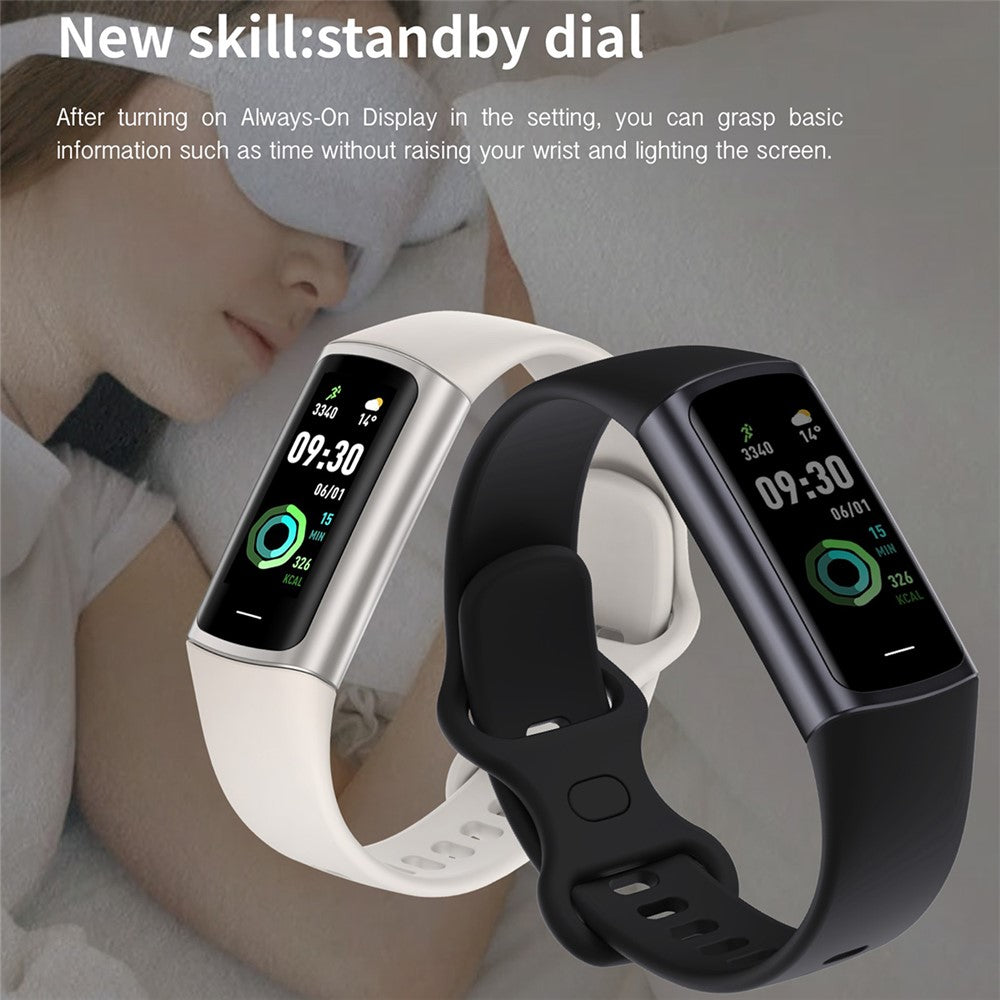 C68 1.1" Slim Fitness Tracker Bracelet Watch with Heart Rate Health Monitoring