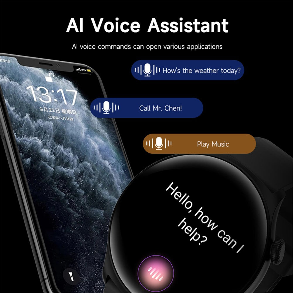 MX16 1.43-inch Round Screen Bluetooth-compatible Calling Health Monitor Smart Watch