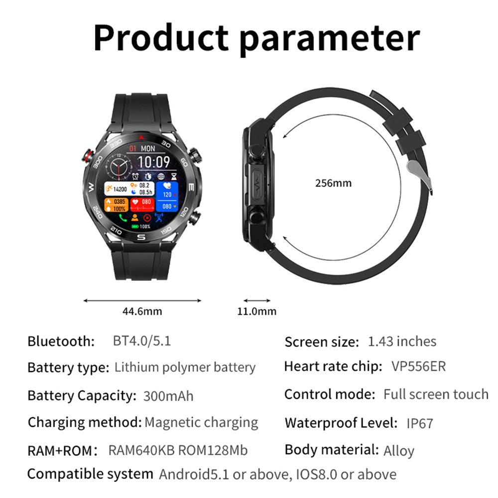 X100 1.43-inch Round Screen Multi-sport Modes Health Monitor Smart Watch