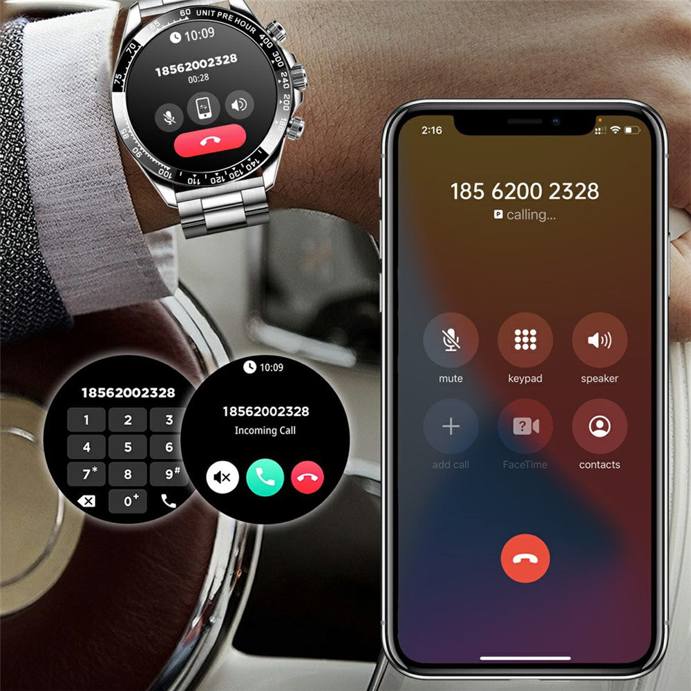 AK63 AMOLED Screen Smart Watch Bluetooth-compatible Call Wrist Bracelet with Silicone Strap