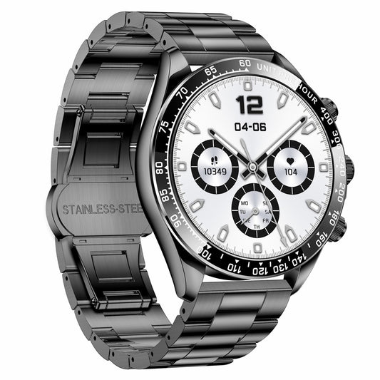AK63 Bluetooth-compatible Call AMOLED Screen Smart Watch Bracelet with Steel Strap