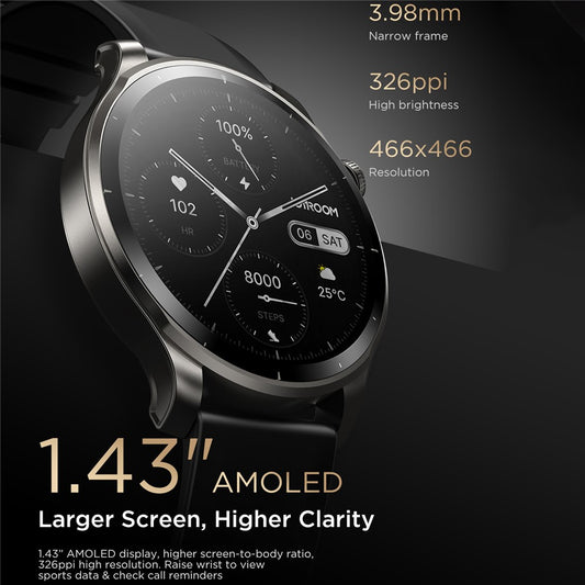 JOYROOM JR-FV1 1.43 inch Smart Watch AMOLED Screen Bluetooth-compatible Sports Watch Health Monitoring