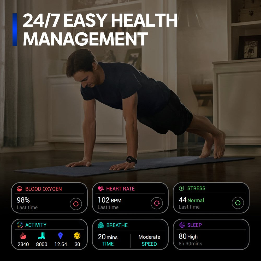 ZEBLAZE Stratos 3 Pro 1.43-inch Bluetooth-compatible Call Health Monitor GPS Sports Smart Watch