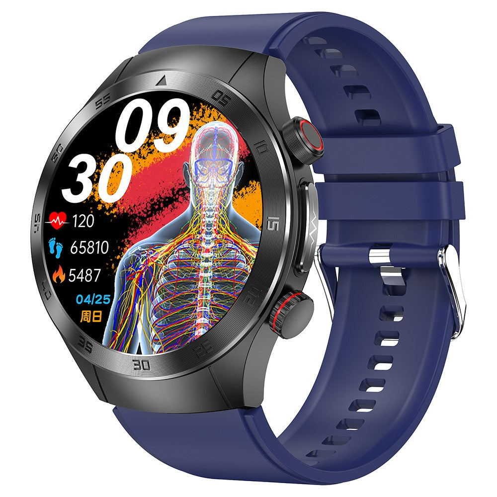 E800 1.49-inch AMOLED Screen Bluetooth-compatible Call Laser Therapy ECG Smart Watch, Silicone Strap
