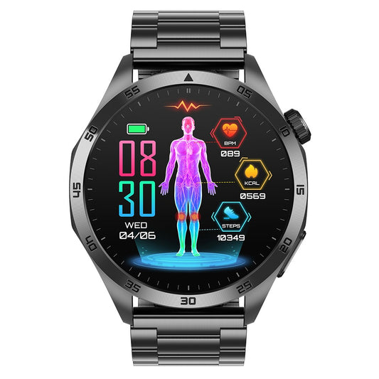 ET485 1.43" AMOLED Smart Watch with ECG, Bluetooth-compatible Call, Emotion Health Monitoring, Steel Strap