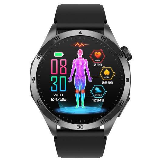 ET485 1.43-inch AMOLED Screen Bluetooth-compatible Call Health Monitoring ECG Smart Watch, Silicone Strap
