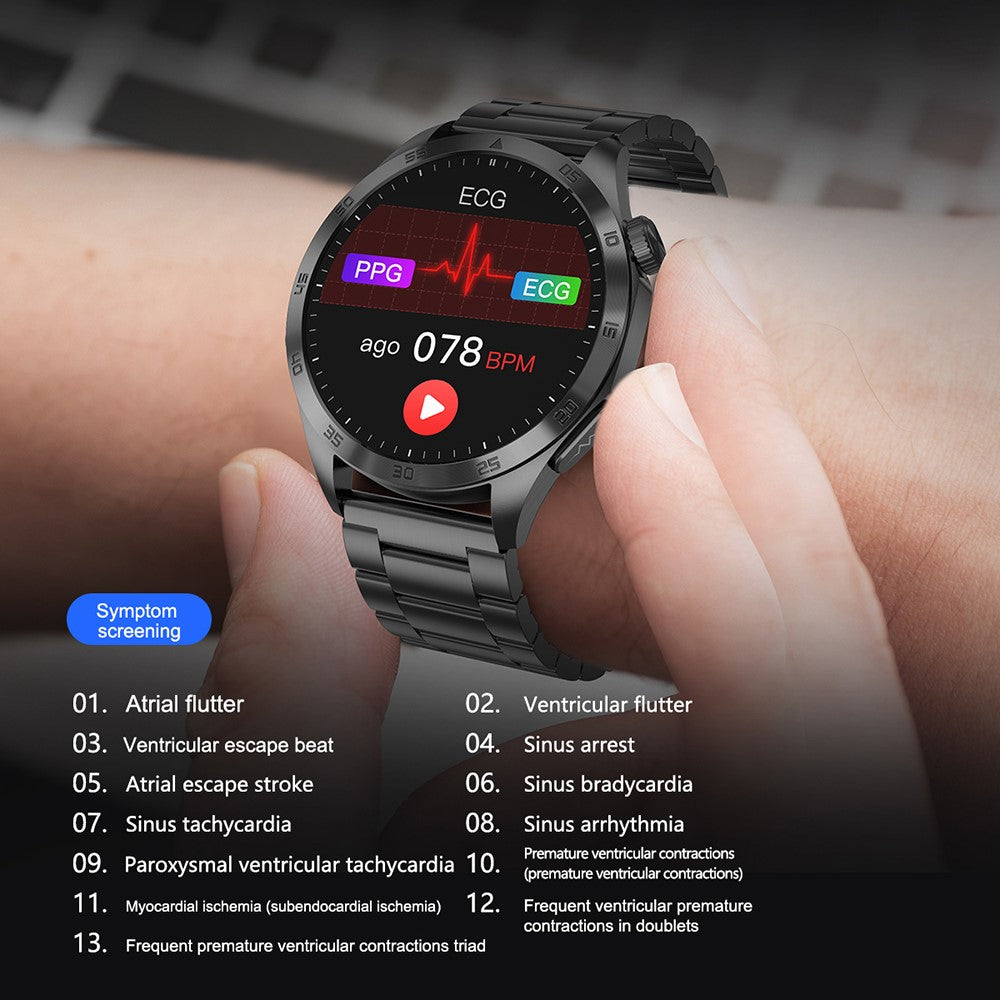 ET485 1.43-inch AMOLED Screen Bluetooth-compatible Call Health Monitoring ECG Smart Watch, Silicone Strap