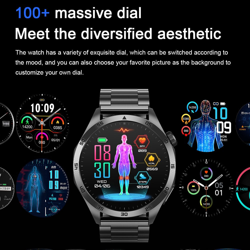ET485 1.43-inch AMOLED Screen Bluetooth-compatible Call Health Monitoring ECG Smart Watch, Silicone Strap