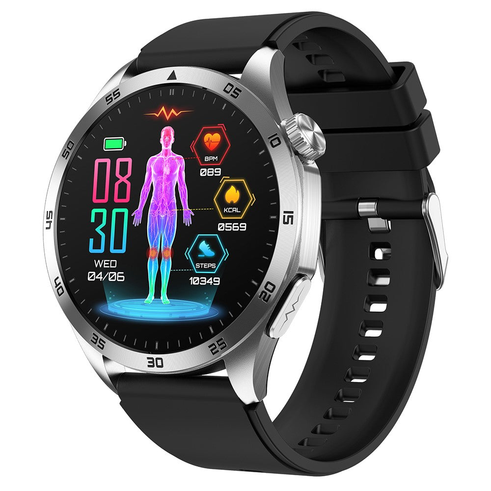 ET485 1.43-inch AMOLED Screen Bluetooth-compatible Call Health Monitoring ECG Smart Watch, Silicone Strap