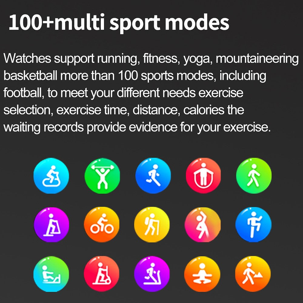 ET570 Smart Watch with Bluetooth-compatible Call, ECG, Body Temperature, Heart Rate, Blood Pressure, Multi-Sport Modes - Leather Strap