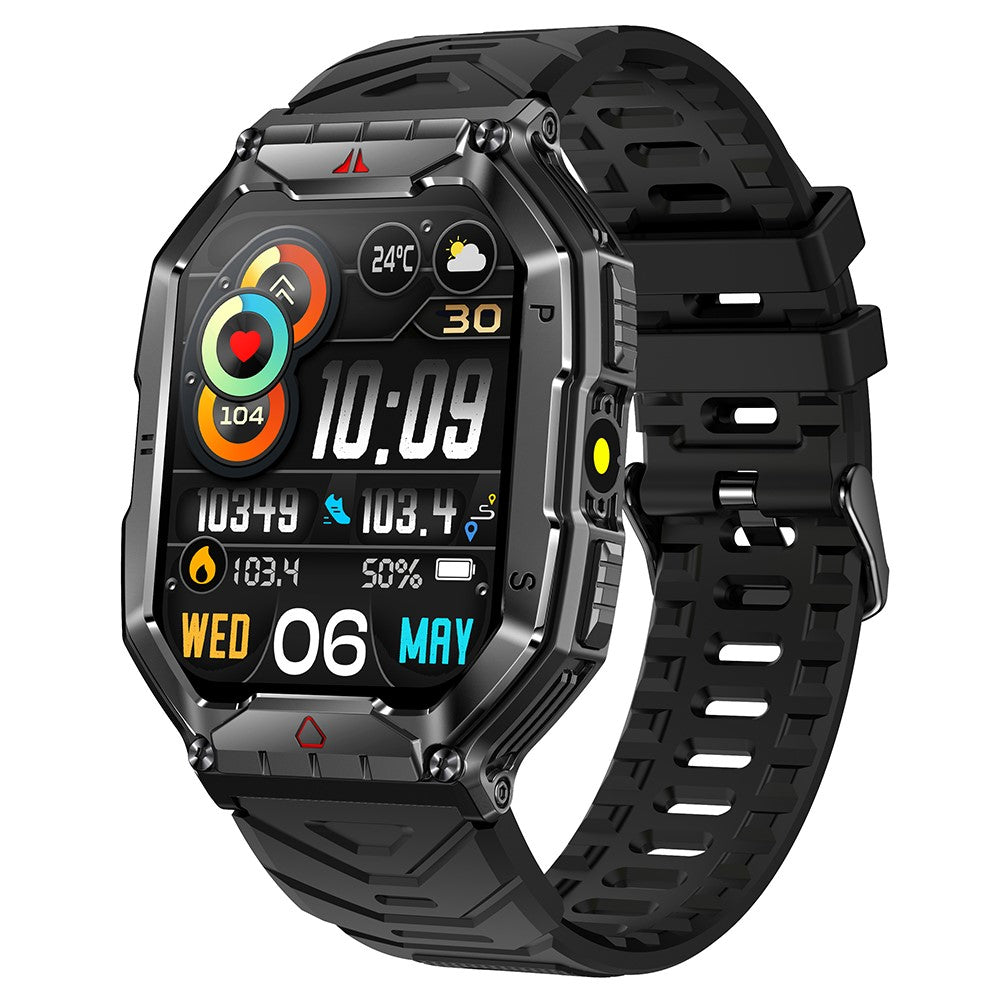 KR82 Waterproof Men's Wrist Bracelet Flashlight 2.1-Inch Screen Smart Watch for Outdoors