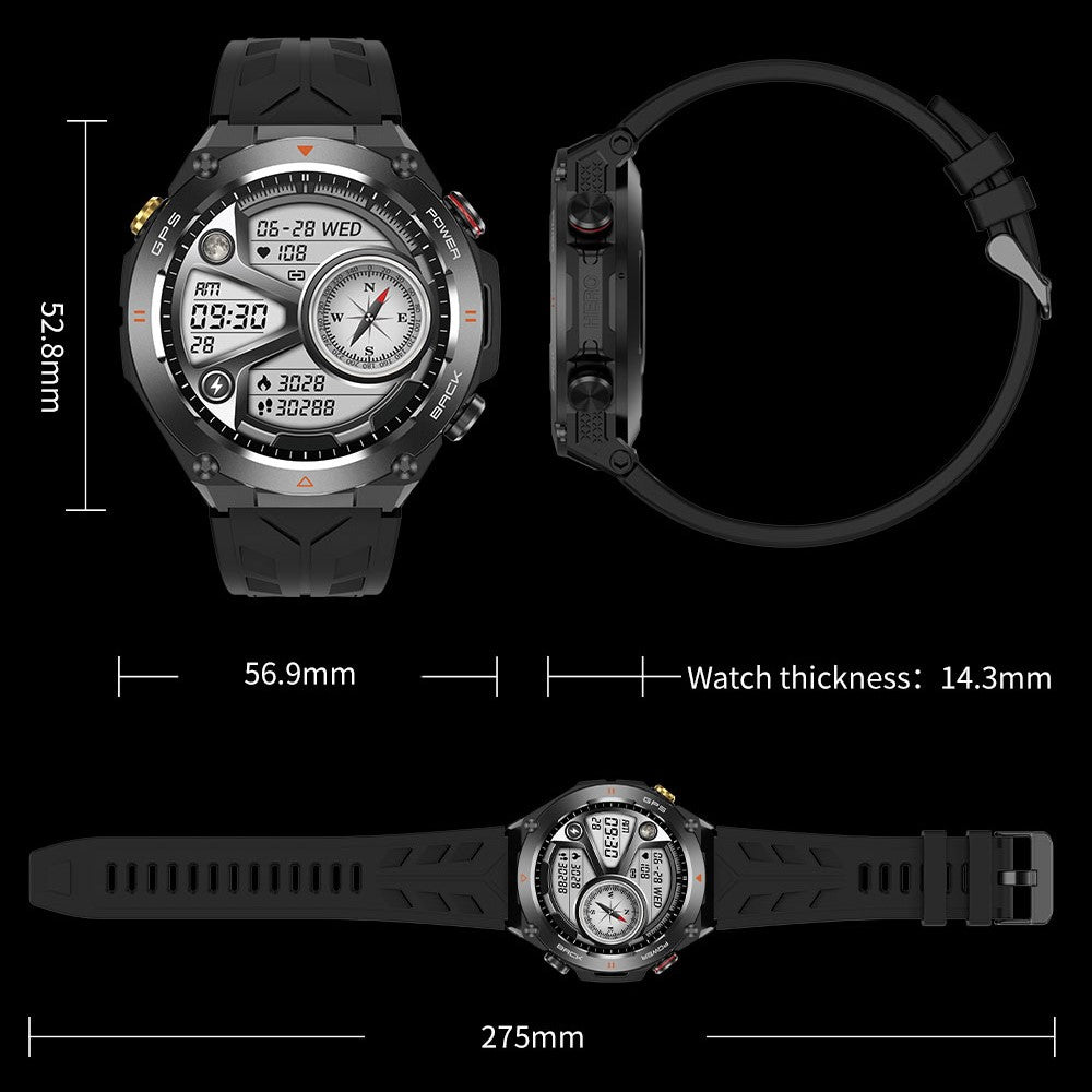 KC82 Altitude Air Pressure Compass Function Men Smart Watch Waterproof Bluetooth-compatible Call GPS Outdoor Sports Watch