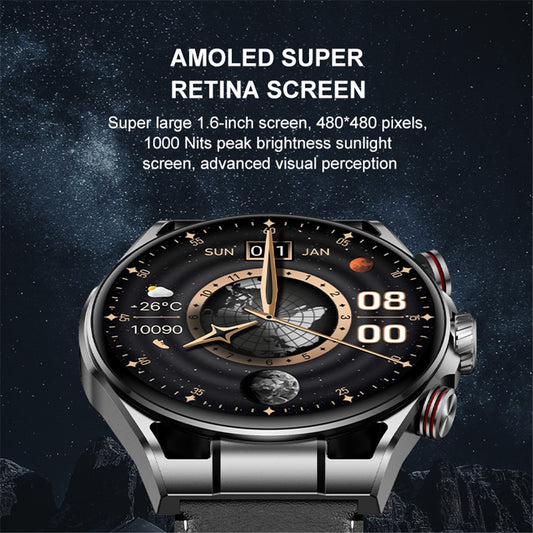 HEYPLUS GTR Bluetooth-compatible Call Smart Watch 1.6 Inch AMOLED Round Screen Fitness Tracker