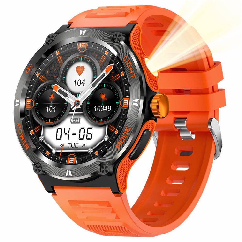 KT76 3ATM Waterproof Health Monitor 1.53-inch Bluetooth-compatible Smart Watch with Flashlight