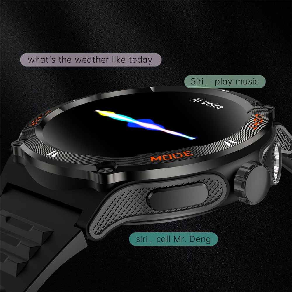 KT76 3ATM Waterproof Health Monitor 1.53-inch Bluetooth-compatible Smart Watch with Flashlight