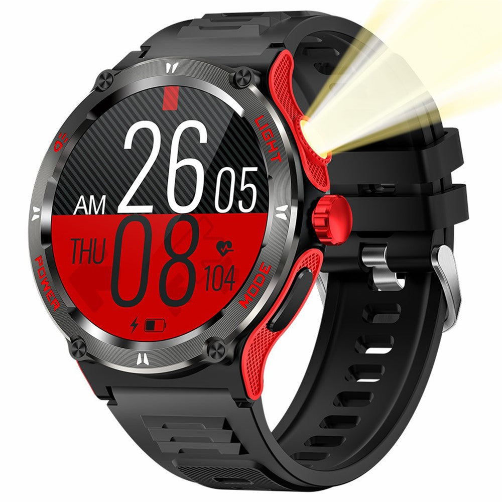 KT76 3ATM Waterproof Health Monitor 1.53-inch Bluetooth-compatible Smart Watch with Flashlight