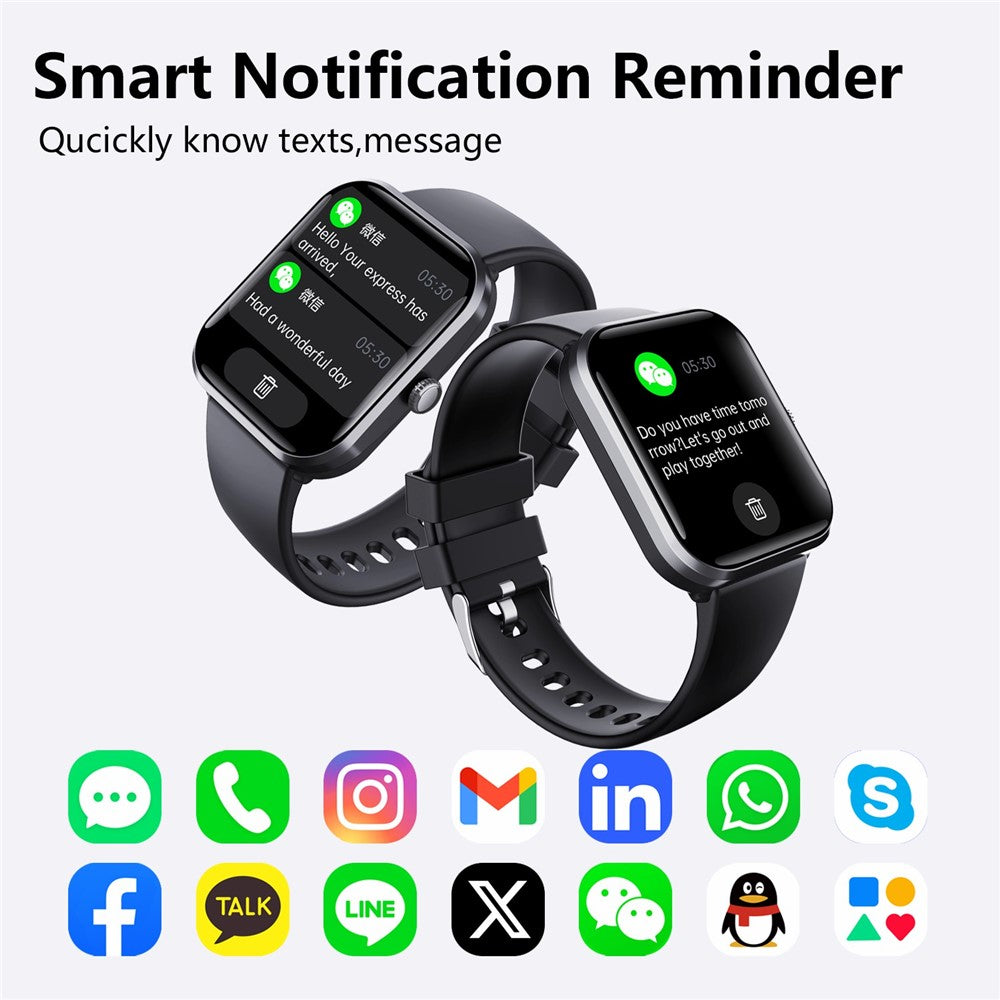 F96 1.9-inch Bluetooth-compatible Calling Smart Watch Body Temperature Blood Glucose Monitoring Fitness Tracker Smart Bracelet