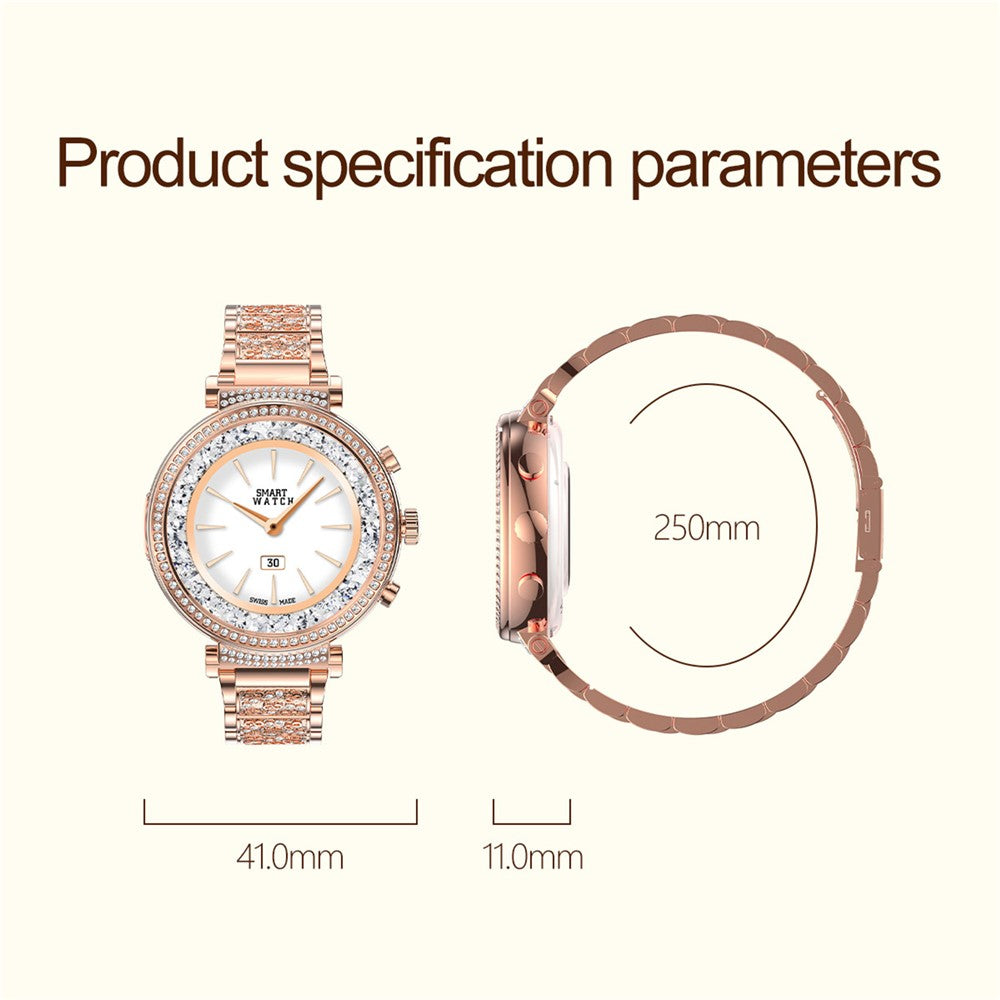 TK28 Women ECG Bluetooth-compatible Call Heart Rate Temperature Monitor Smart Watch, Steel Strap (CE Certified)