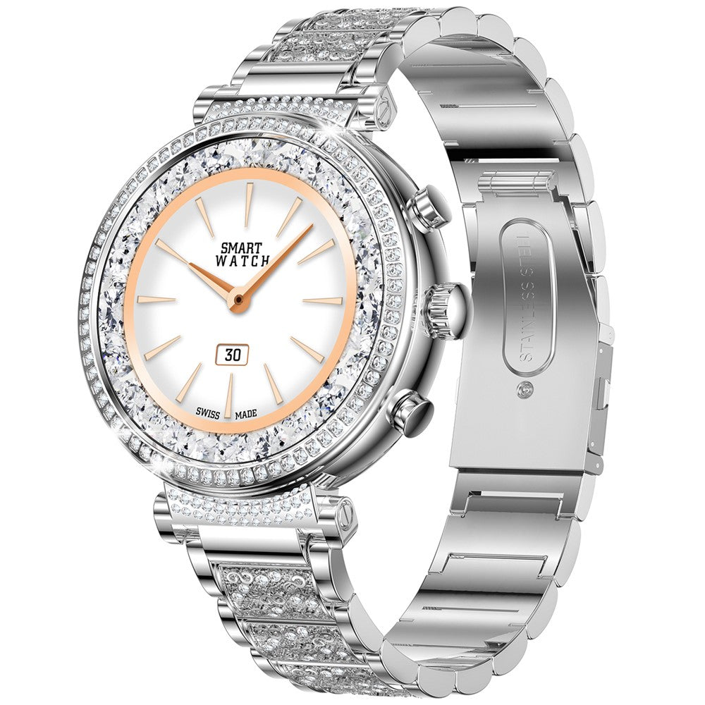 TK28 Women ECG Bluetooth-compatible Call Heart Rate Temperature Monitor Smart Watch, Steel Strap (CE Certified)