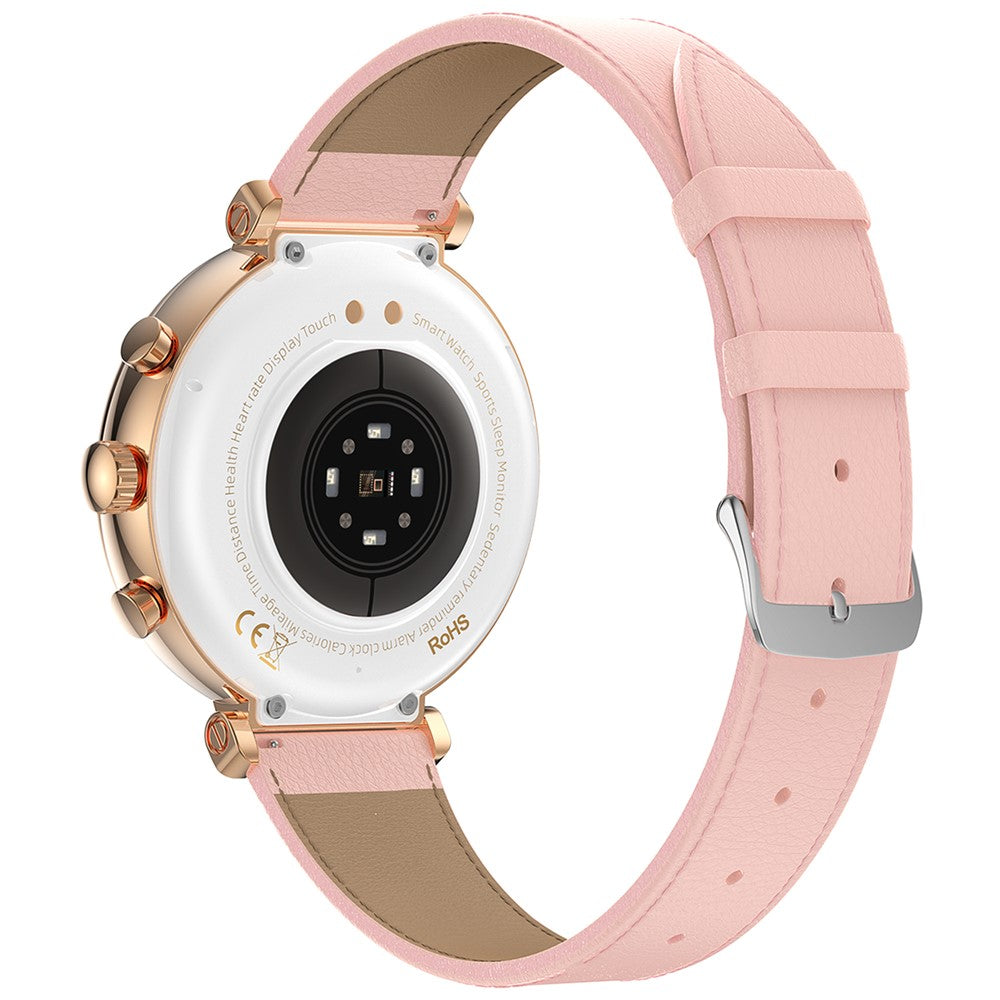 TK28 Women ECG Bluetooth-compatible Call Heart Rate Temperature Monitor Smart Watch, Leather Strap (CE Certified)