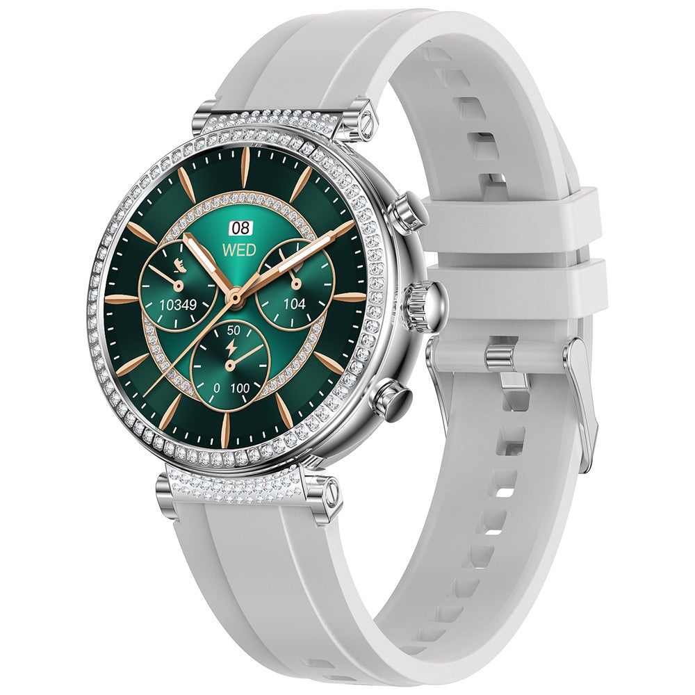 TK28 Women ECG Bluetooth-compatible Call Watch Body Temperature Health Monitor Smart Watch, Silicone Strap (CE Certified)