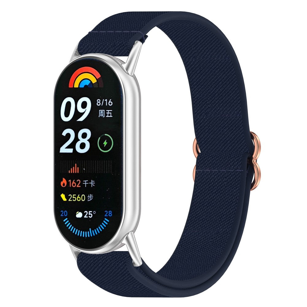 Watch Band for Xiaomi Mi Band 9 Ceramic Edition / Smart Band 9 NFC / 9 / 8 NFC / 8 Nylon Elastic Strap with Stainless Steel Connector