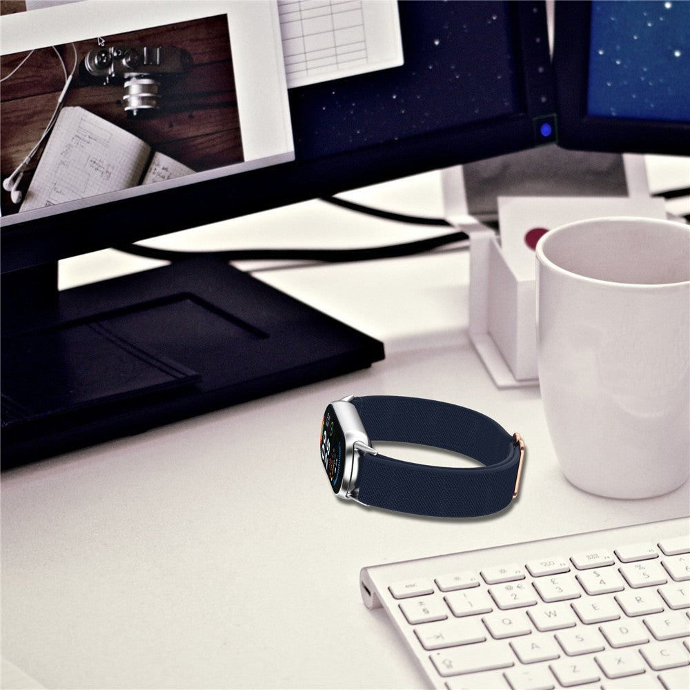 Watch Band for Xiaomi Mi Band 9 Ceramic Edition / Smart Band 9 NFC / 9 / 8 NFC / 8 Nylon Elastic Strap with Stainless Steel Connector