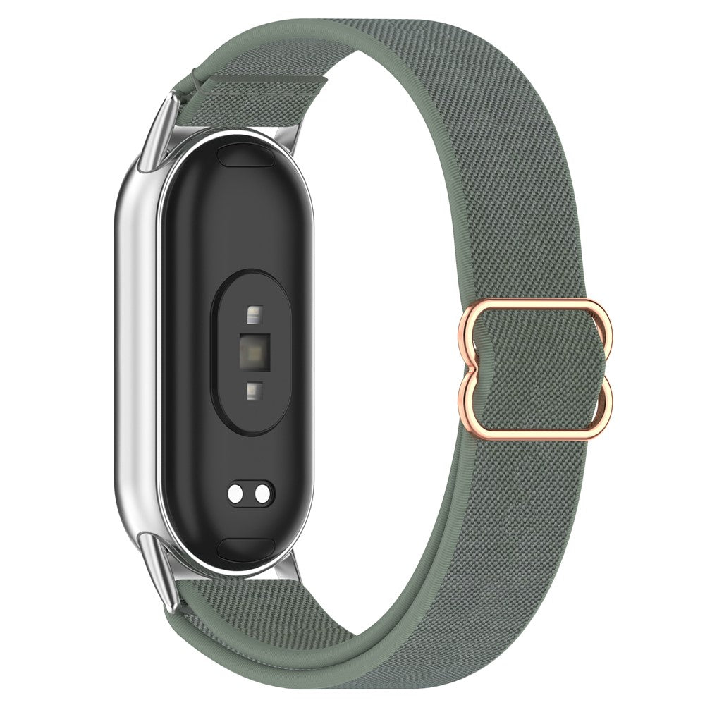 Watch Band for Xiaomi Mi Band 9 Ceramic Edition / Smart Band 9 NFC / 9 / 8 NFC / 8 Nylon Elastic Strap with Stainless Steel Connector