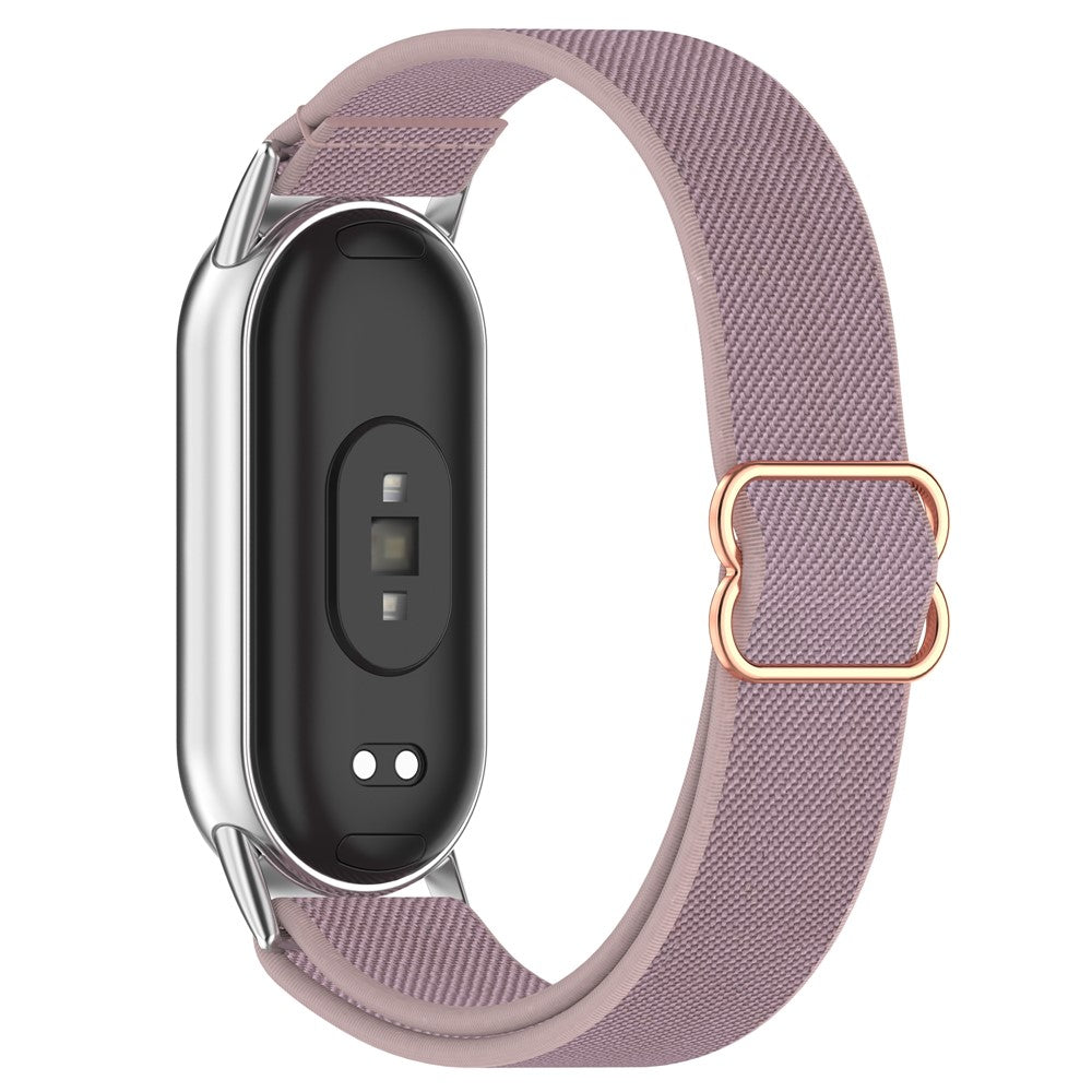 Watch Band for Xiaomi Mi Band 9 Ceramic Edition / Smart Band 9 NFC / 9 / 8 NFC / 8 Nylon Elastic Strap with Stainless Steel Connector