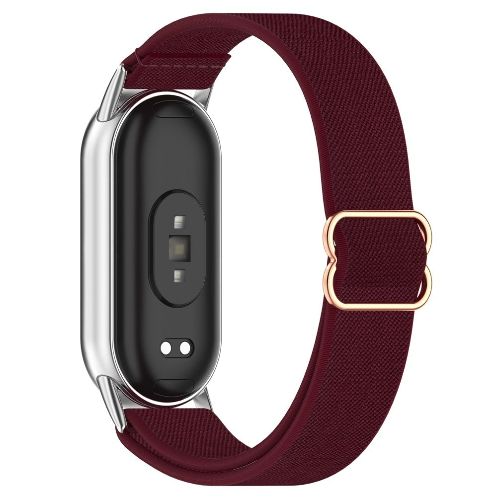 Watch Band for Xiaomi Mi Band 9 Ceramic Edition / Smart Band 9 NFC / 9 / 8 NFC / 8 Nylon Elastic Strap with Stainless Steel Connector