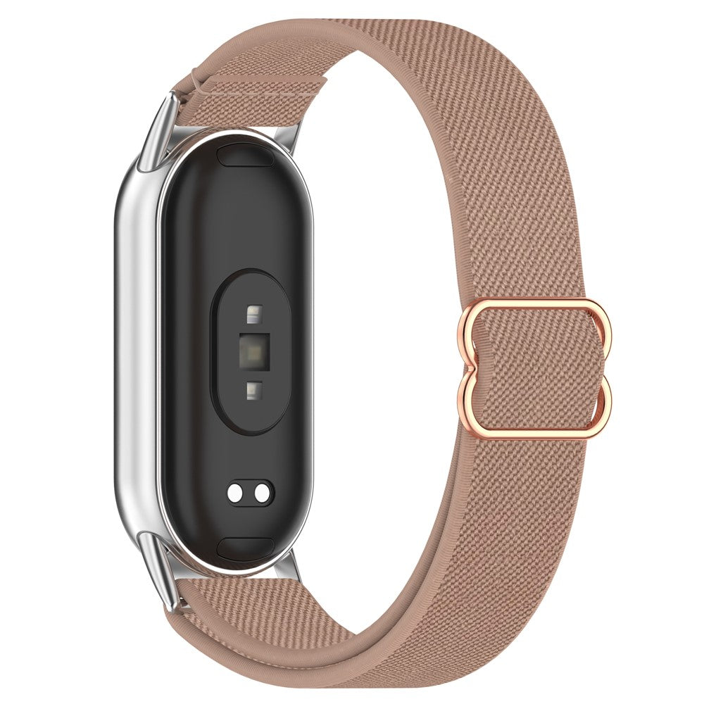 Watch Band for Xiaomi Mi Band 9 Ceramic Edition / Smart Band 9 NFC / 9 / 8 NFC / 8 Nylon Elastic Strap with Stainless Steel Connector