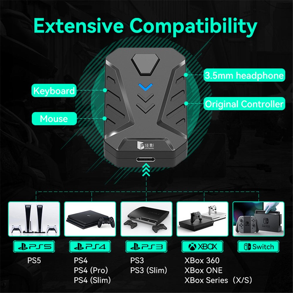 GAMWING Mix Master Pro Gaming Mouse + Keyboard + Converter Combo Pack