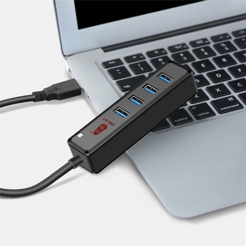 KAWAU H302-100CM Magnetic Design USB Splitter Multi USB Port Expander with Micro-B Charging Port 4-port USB 3.0 Hub with 100cm Cable