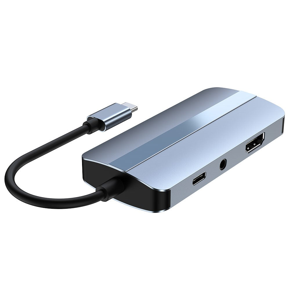 2106 Type-C Docking Station Portable USB Hub Adapter Multi-Port 7-in-1 USB-C to HD 4K / 30Hz, PD 100W, VGA 1080P, USB3.0, USB2.0
