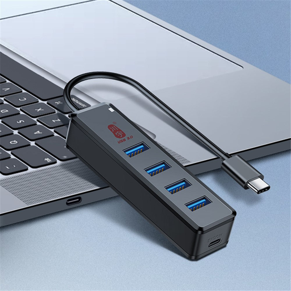 KAWAU H302C 15cm High-Speed Type-C Hub Adapter 4 USB3.0 Docking Station with Female Type-C Port
