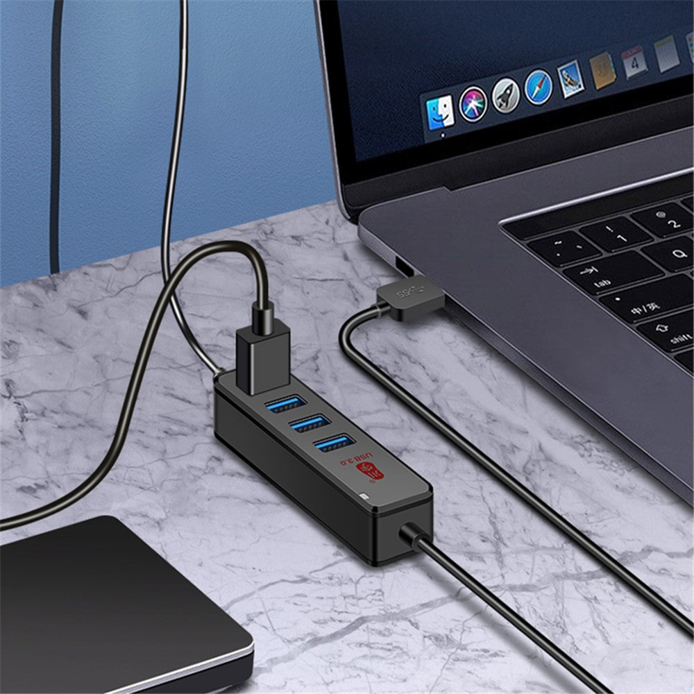 KAWAU H302 60cm High-Speed USB Hub Adapter 4 USB3.0+Type-C Charging Port Docking Station