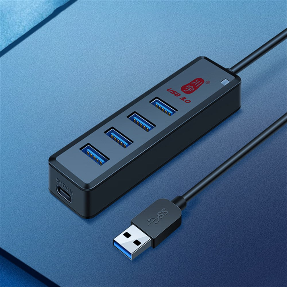 KAWAU H302 60cm High-Speed USB Hub Adapter 4 USB3.0+Type-C Charging Port Docking Station
